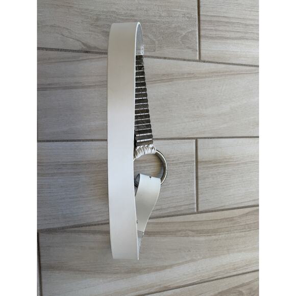 Antoniazzi Firenze White Leather O Ring Belt Italy Rhinestone Silver Wide Size M main image 6